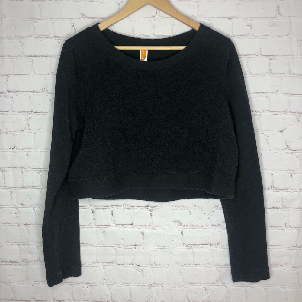 LUCY Cropped sweatshirt- XL- Dark Grey